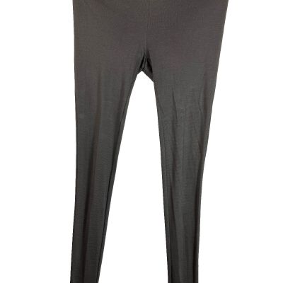 XL LUX Donna Karan Black Label Silk Jersey Leggings Steel Gray